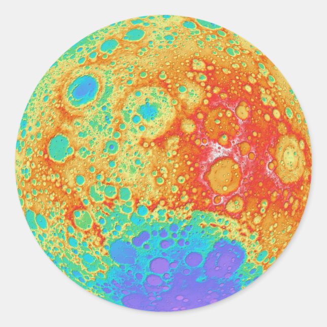 Pegatina Redonda Hermosa Luna (Anverso)