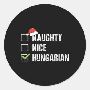 Pegatina Redonda Hermosa Niza Hungría Santa Navidades Gif