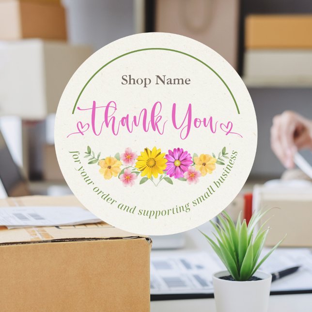 Pegatina Redonda Hermosa y moderna escritura acuarela Floral Gracia (Subido por el creador)