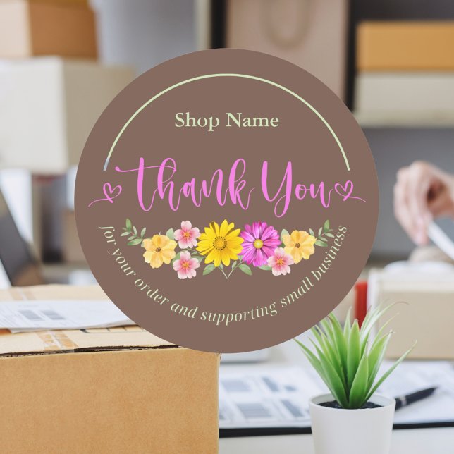 Pegatina Redonda Hermosa y moderna escritura acuarela Floral Gracia (Subido por el creador)