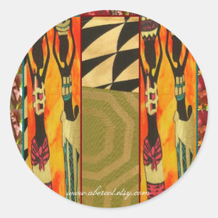 Pegatina Redonda Hermosas mujeres negras y Pegatinas de jarras de a