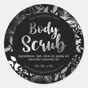 Pegatina Redonda Hermosas pelucas plateadas en Black Body Scrub Spa