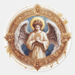 Pegatina Redonda Hermoso Ángel Pacífico