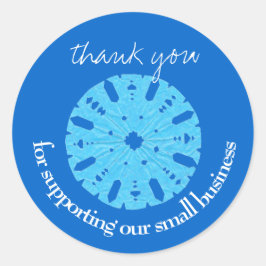 Pegatina Redonda Hermoso cliente azul gracias