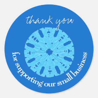 Pegatina Redonda Hermoso cliente azul gracias