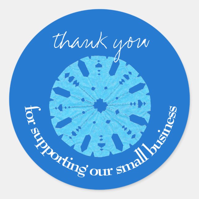 Pegatina Redonda Hermoso cliente azul gracias (Anverso)