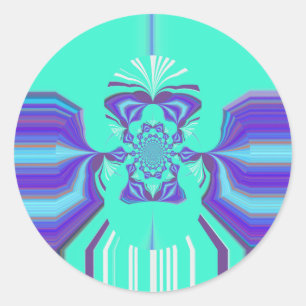 Pegatina Redonda Hermoso color vector azul iridiscente cian púrpura