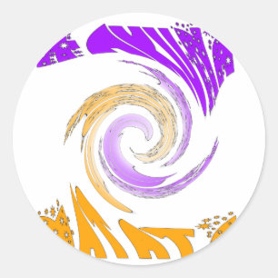 Pegatina Redonda Hermoso diseño de arte moderno: Torbellino púrpura