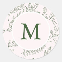 Hermoso Foliage Print Monograma Rubor Holiday