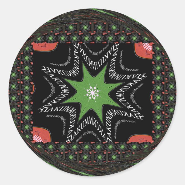 Pegatina Redonda Hermoso fondo de estrellas de remolque Imprimir ve (Anverso)