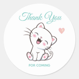 Pegatina Redonda Hermoso gatito Gracias Sticker redondo clásico
