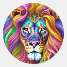 Hermoso león con colorido principal