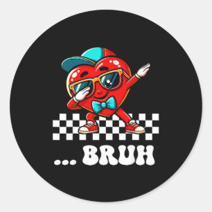 Pegatina Redonda Hermoso Meme del Corazón haciendo Dab Bruh Divo pa