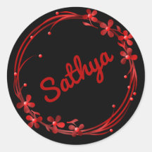 Hermoso nombre floral rojo personalizado