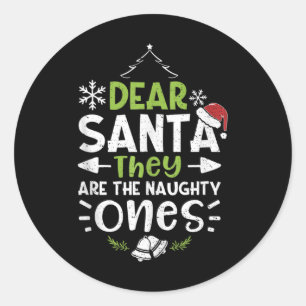 Pegatina Redonda Hermoso O Agradable Querido Papá Noel Son Los Rato
