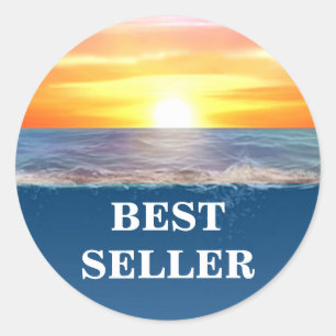 Pegatina Redonda Hermoso Ocean Sunrise Mejor Vendedor