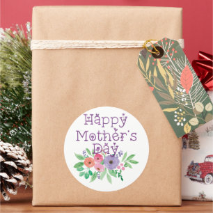 Pegatina Redonda Hermoso regalo del Día de la Madre
