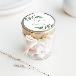 Pegatina Redonda Hermoso y delicado boda de follaje eucalipto