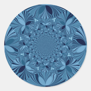 Pegatina Redonda Hermoso y encantador arte azul kaleidoscopo irland