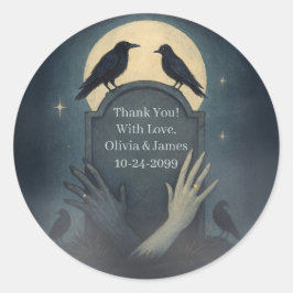 Pegatina Redonda Hermosos deportistas de matrimonio gótico bajo la