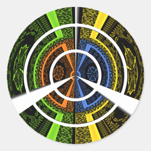 Pegatina Redonda Hermosos Ilustraciones circulares coloridos africa (Anverso)