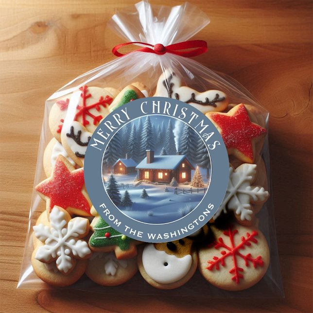 Pegatina Redonda Hermosos Navidades personalizados de cabinas de in (Subido por el creador)