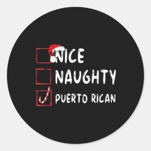 Pegatina Redonda Hermosos Navidades puertorriqueños en Puerto Rico