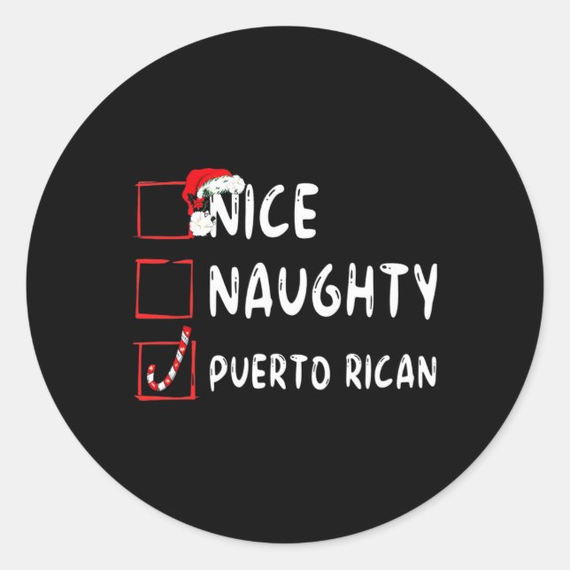 Pegatina Redonda Hermosos Navidades puertorriqueños en Puerto Rico (Anverso)