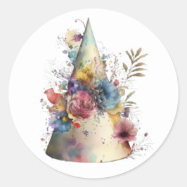 Pegatina Redonda Hermosos Pegatinas acuarelas