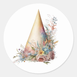 Pegatina Redonda Hermosos Pegatinas acuarelas