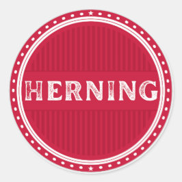 Pegatina Redonda Herning City Pride Emblem – Danish Identity