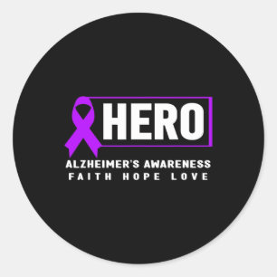 Pegatina Redonda Hero - Conciencia de Heimer de la cinta morada
