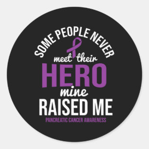 Pegatina Redonda Hero me crió Pancreatic Cancer Awareness Pancrea