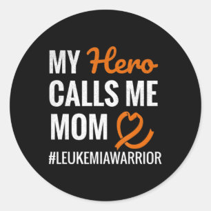Pegatina Redonda Hero Me Llama Mamá Leukemia Guerrera Leukemia Awar