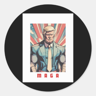 Pegatina Redonda Hero Trump