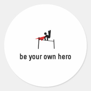 Pegatina Redonda Héroe de barras horizontales gimnástico