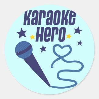 Pegatina Redonda Héroe de Karaoke