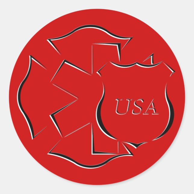 Pegatina Redonda Héroes (Anverso)