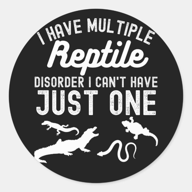 Pegatina Redonda Herpetólogo, Herpetología Animales (Anverso)