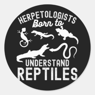 Pegatina Redonda Herpetólogos, Nacidos para Entender Reptiles