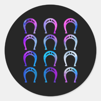 Pegatina Redonda Herradura Ss Cute Sss Caballo Riendo Hor Ecuestre