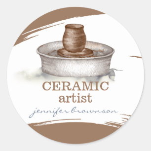 Pegatina Redonda Herramienta de escultor para artista de cerámica y