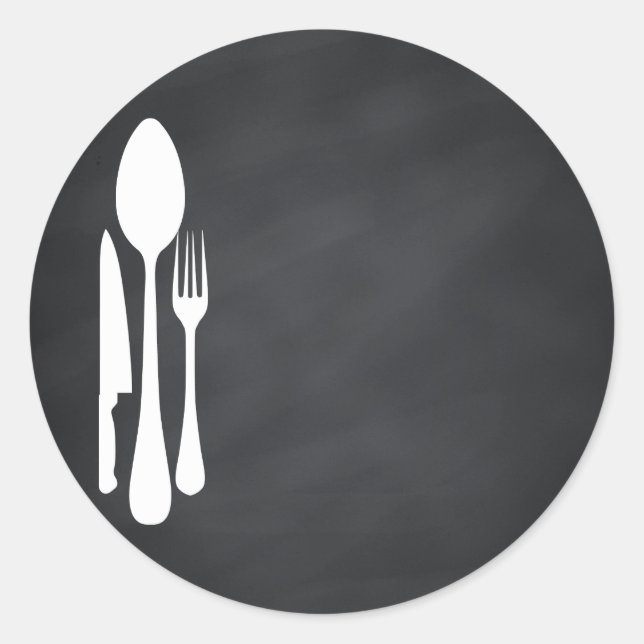 Pegatina Redonda Herramientas de cocina de texto Personalizar de ca (Anverso)