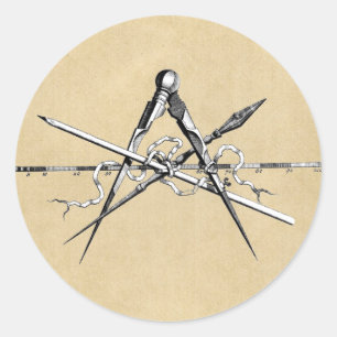 Pegatina Redonda Herramientas de elaboración de la arquitectura