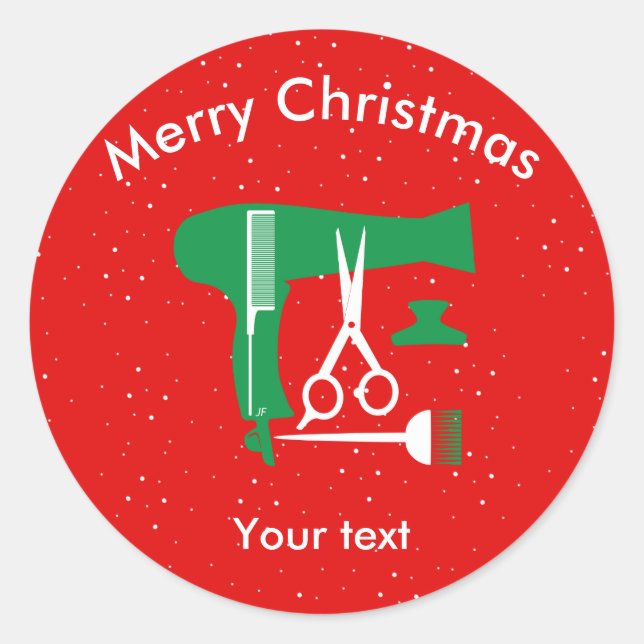 Pegatina Redonda Herramientas de estilos de pelo (Anverso)