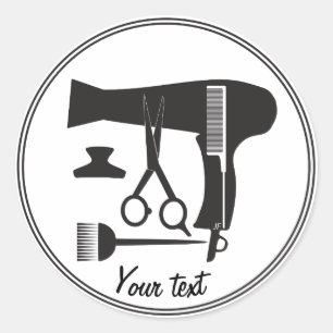 Pegatina Redonda Herramientas de estilos de pelo