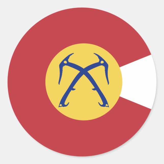 Pegatina Redonda Herramientas de hielo de Colorado (Anverso)