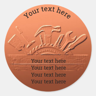 Pegatina Redonda Herramientas Personalizable Art (logotipo) Diseño 