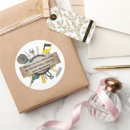 Pegatina Redonda Herramientas y gadgets de Handyman Gracias por cum