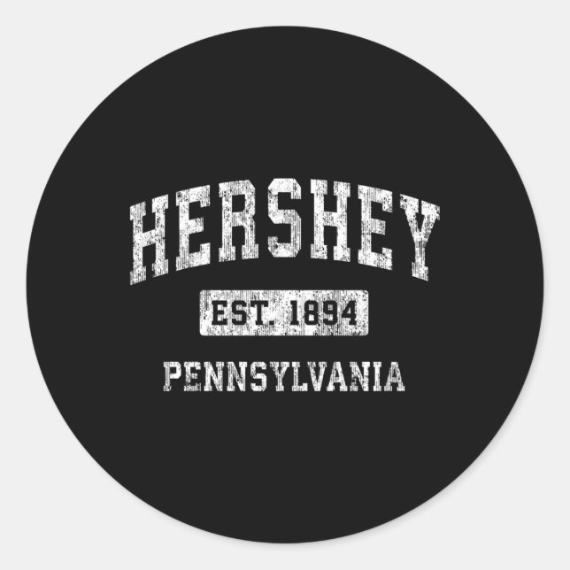 Pegatina Redonda Hershey Pennsylvania Pa fundó deportes (Anverso)